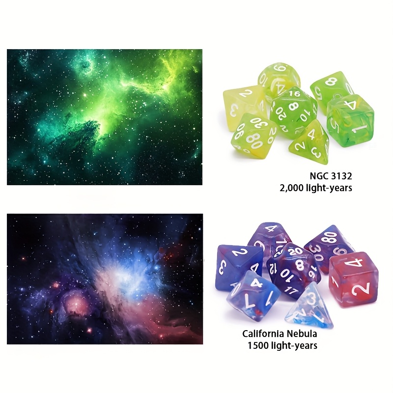 7 Sets 49pcs Acrylic Polyhedral Dice Set